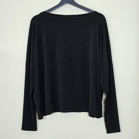 Eva Varro Top Womens XL Black LS Round Neck Oversized Slouchy Goth Witchy Flaw - Picture 12 of 12